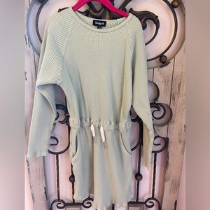 Kidpik light green waffle dress